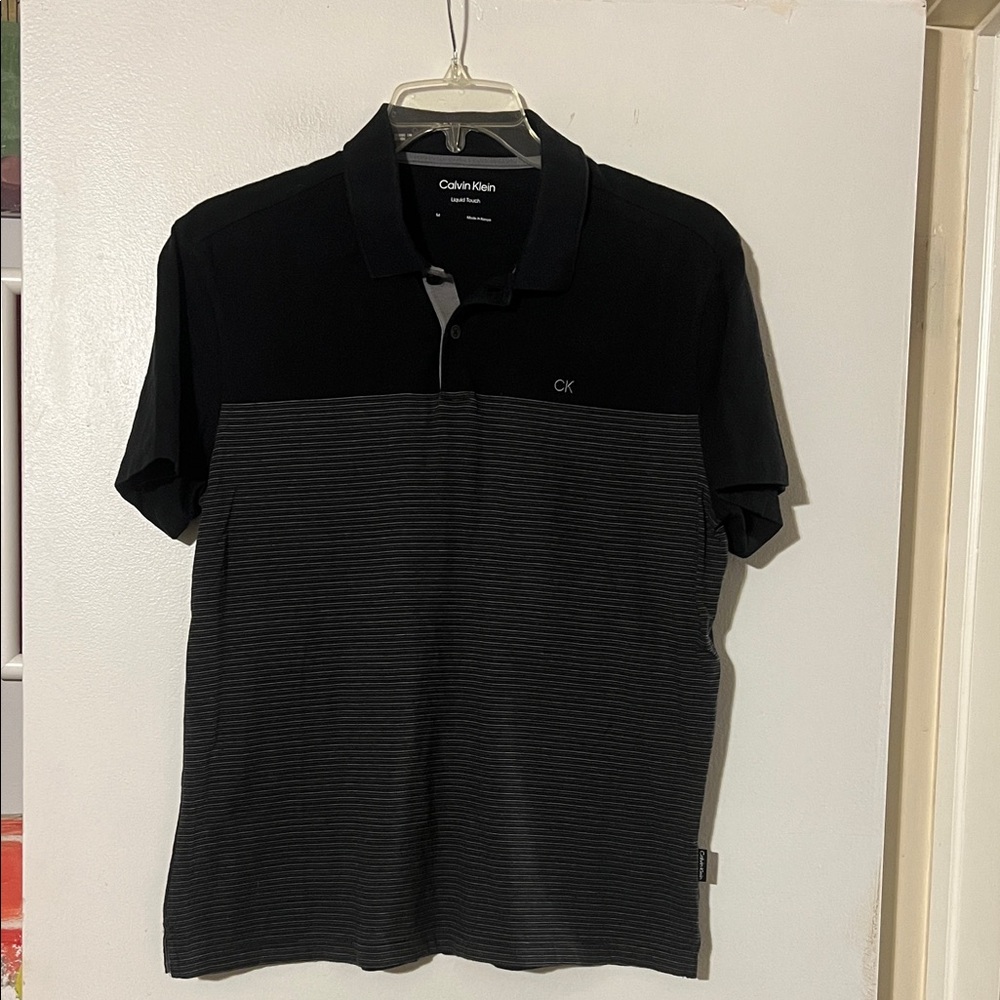 Calvin Klein men’s black/gray short sleeve polo shirt